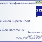 Линза для очков Carl Zeiss Single Vision Superb Sport 1.5 DuraVision Chrome UV, рецептурная, Sph 5.00 — -5.00, Cyl 0.00 — 4.00