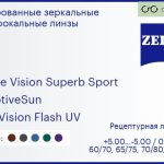 Тонированная линза для очков Carl Zeiss Single Vision Superb Sport 1.5 AdaptiveSun DuraVision Flash UV, рецептурная, Sph 5.00 — -5.00, Cyl 0.00 — 4.00