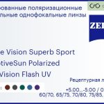 Тонированная поляризационная линза для очков Carl Zeiss Single Vision Superb Sport 1.5 AdaptiveSun Polarized DuraVision Flash UV, рецептурная, Sph 5.00 — -5.00, Cyl 0.00 — 4.00