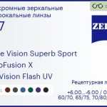 Фотохромная линза для очков Carl Zeiss Single Vision Superb Sport 1.67 PhotoFusion X DuraVision Flash UV, рецептурная, Sph 6.00 — -6.00, Cyl 0.00 — 6.00
