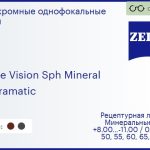 Минеральная фотохромная линза для очков Carl Zeiss Single Vision Sph Mineral 1.6 Umbramatic ET, рецептурная, Sph 8.00 — -11.00, Cyl 0.00 — 4.00