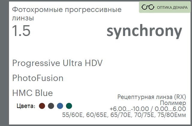 img_592913 Фотохромная прогрессивная линза для очков Synchrony by Carl Zeiss Progressive Ultra HDV 1.5 PhotoFusion HMC Blue, Sph 6.00 — -10.00, Cyl 0.00 — 6.00 — изображение 1