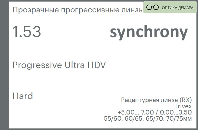 img_592921 Прогрессивная линза для очков Synchrony by Carl Zeiss Progressive Ultra HDV 1.53 Hard, Sph 5.00 — -7.00, Cyl 0.00 — 3.50 — изображение 1