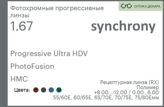 img_592955 Фотохромная прогрессивная линза для очков Synchrony by Carl Zeiss Progressive Ultra HDV 1.67 PhotoFusion HMC, Sph 8.00 — -12.00, Cyl 0.00 — 6.00 — изображение 1