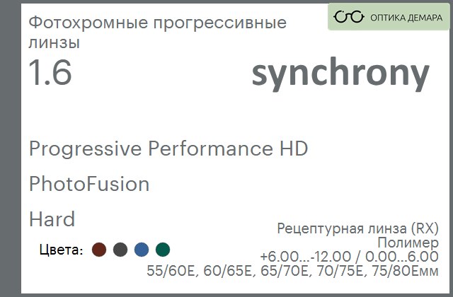 img_593004 Фотохромная прогрессивная линза для очков Synchrony by Carl Zeiss Progressive Performance HD 1.6 PhotoFusion Hard, Sph 6.00 — -12.00, Cyl 0.00 — 6.00 — изображение 1