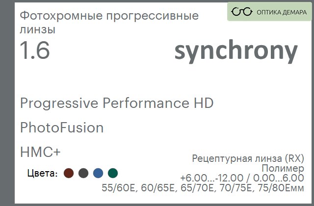 img_593006 Фотохромная прогрессивная линза для очков Synchrony by Carl Zeiss Progressive Performance HD 1.6 PhotoFusion HMC+, Sph 6.00 — -12.00, Cyl 0.00 — 6.00 — изображение 1