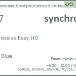 Прогрессивная линза для очков Synchrony by Carl Zeiss Progressive Easy HD 1.67 HMC Blue, Sph 8.00 — -12.00, Cyl 0.00 — 6.00