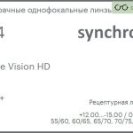 Линза для очков Synchrony by Carl Zeiss Single Vision HD 1.74 HMC+, рецептурная, Sph 12.00 — -15.00, Cyl 0.00 — 6.00