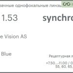 Линза для очков Synchrony by Carl Zeiss Single Vision AS 1.53 AS HMC Blue, рецептурная, Sph 7.50 — -11.00, Cyl 0.00 — 6.00