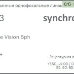 Линза для очков Synchrony by Carl Zeiss Single Vision Sph 1.53 HMC+, рецептурная, Sph 7.50 — -9.00, Cyl 0.00 — 4.00