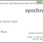 Линза для очков Synchrony by Carl Zeiss Single Vision Sph 1.6 HMC Blue, рецептурная, Sph 7.00 — -12.00, Cyl 0.00 — 6.00