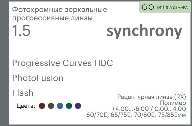 img_593449 Фотохромная зеркальная прогрессивная линза для очков Synchrony by Carl Zeiss Progressive Curves HDC 1.5 PhotoFusion Flash, Sph 4.00 — -6.00, Cyl 0.00 — 4.00 — изображение 1