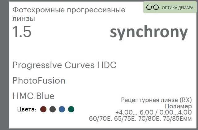 img_593450 Фотохромная прогрессивная линза для очков Synchrony by Carl Zeiss Progressive Curves HDC 1.5 PhotoFusion HMC Blue, Sph 4.00 — -6.00, Cyl 0.00 — 4.00 — изображение 1