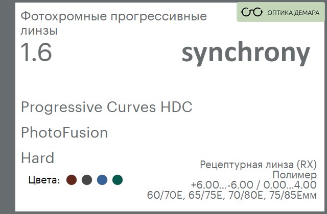 img_593471 Фотохромная прогрессивная линза для очков Synchrony by Carl Zeiss Progressive Curves HDC 1.6 PhotoFusion Hard, Sph 6.00 — -6.00, Cyl 0.00 — 4.00 — изображение 1