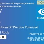 Фотохромная поляризационная линза для очков Essilor Stylis 1.67 Transitions XTRActive Polarized Crizal Rock, рецептурная, Sph 9.00 — -13.00, Cyl 0.00 — 6.00