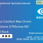 Фотохромная прогрессивная линза для очков Essilor Varilux Comfort Max Ormix 1.6 Transitions XTRActive NG Crizal Rock, Sph 8.00 — -12.00, Cyl 0.00 — 6.00