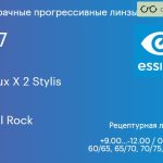 Прогрессивная линза для очков Essilor Varilux X 2 Stylis 1.67 Crizal Rock, Sph 9.00 — -12.00, Cyl 0.00 — 6.00