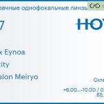 Линза для очков Hoya Nulux Eynoa 1.67 iDentity Hi-Vision Meiryo, Sph 6.00 — -10.00, Cyl 0.00 — 4.00