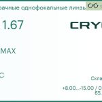 Линза для очков CRYOL 1.67 AS BLUEMAX SHMC