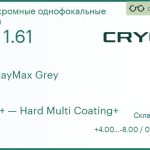 Линза для очков CRYOL SunRayMax 1.61 AS HMC+ Grey