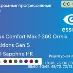 Фотохромная прогрессивная линза для очков Essilor Varilux Comfort Max f-360 Ormix 1.6 Transitions Gen S Crizal Sapphire HR, Sph 8.00 — -12.00, Cyl 0.00 — 6.00