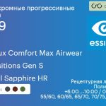 Фотохромная прогрессивная линза для очков из поликарбоната Essilor Varilux Comfort Max Airwear 1.59 Transitions Gen S Crizal Sapphire HR, Sph 6.00 — -10.00, Cyl 0.00 — 6.00
