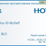 Прогрессивная линза для очков Hoya Hoyalux ID MySelf 1.74 HVLL BLC, Sph 12.00 — -15.00, Cyl 0.00 — 6.00