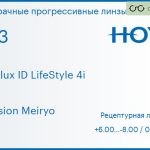 Прогрессивная линза для очков Hoya Hoyalux ID LifeStyle 4i 1.53 Hi-Vision Meiryo, Sph 6.00 — -8.00, Cyl 0.00 — 6.00