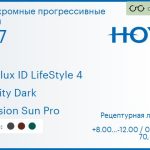 Фотохромная прогрессивная линза для очков Hoya Hoyalux ID LifeStyle 4 1.67 Sensity Dark Hi-Vision Sun Pro, Sph 8.00 — -12.00, Cyl 0.00 — 6.00