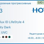 Фотохромная прогрессивная линза для очков Hoya Hoyalux ID LifeStyle 4 1.53 Sensity Dark HVLL UVC, Sph 6.00 — -8.00, Cyl 0.00 — 6.00