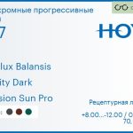 Фотохромная прогрессивная линза для очков Hoya Hoyalux Balansis 1.67 Sensity Dark Hi-Vision Sun Pro, Sph 8.00 — -12.00, Cyl 0.00 — 6.00