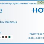 Зеркальная прогрессивная линза для очков Hoya Hoyalux Balansis 1.53 Mirror, Sph 6.00 — -8.00, Cyl 0.00 — 6.00