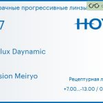 Прогрессивная линза для очков Hoya Hoyalux Daynamic 1.67 Hi-Vision Meiryo, Sph 7.00 — -13.00, Cyl 0.00 — 6.00