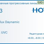 Прогрессивная линза для очков Hoya Hoyalux Daynamic 1.53 HVLL UVC, Sph 6.00 — -8.00, Cyl 0.00 — 6.00