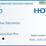 Тонированная прогрессивная линза для очков Hoya Hoyalux Daynamic 1.53 Color Hi-Vision Sun Pro, Sph 6.00 — -8.00, Cyl 0.00 — 6.00