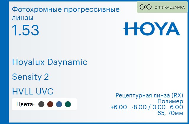 img_945209 Фотохромная прогрессивная линза для очков Hoya Hoyalux Daynamic 1.53 Sensity 2 HVLL UVC, Sph 6.00 — -8.00, Cyl 0.00 — 6.00 — изображение 1