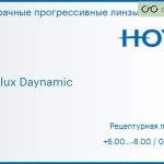 Прогрессивная линза для очков Hoya Hoyalux Daynamic 1.5 HVA, Sph 6.00 — -8.00, Cyl 0.00 — 6.00