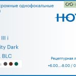 Фотохромная линза для очков с поддержкой аккомодации Hoya Sync III i 1.5 Sensity Dark HVLL BLC, рецептурная, Sph 6.00 — -8.00, Cyl 0.00 — 6.00
