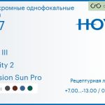 Фотохромная линза для очков с поддержкой аккомодации Hoya Sync III 1.67 Sensity 2 Hi-Vision Sun Pro, рецептурная, Sph 7.00 — -13.00, Cyl 0.00 — 6.00