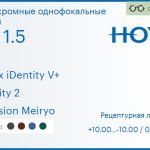 Фотохромная линза для очков Hoya Nulux iDentity V+ 1.5 AS Sensity 2 Hi-Vision Meiryo, рецептурная, Sph 10.00 — -10.00, Cyl 0.00 — 6.00
