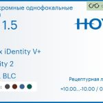Фотохромная линза для очков Hoya Nulux iDentity V+ 1.5 AS Sensity 2 HVLL BLC, рецептурная, Sph 10.00 — -10.00, Cyl 0.00 — 6.00