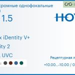 Фотохромная линза для очков Hoya Nulux iDentity V+ 1.5 AS Sensity 2 HVLL UVC, рецептурная, Sph 10.00 — -10.00, Cyl 0.00 — 6.00