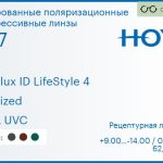 Тонированная поляризационная прогрессивная линза для очков Hoya Hoyalux ID LifeStyle 4 1.67 Polarized HVLL UVC, Sph 9.00 — -14.00, Cyl 0.00 — 6.00
