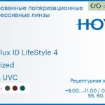 Тонированная поляризационная прогрессивная линза для очков Hoya Hoyalux ID LifeStyle 4 1.6 Polarized HVLL UVC, Sph 9.00 — -11.00, Cyl 0.00 — 6.00