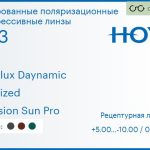 Тонированная поляризационная прогрессивная линза для очков Hoya Hoyalux Daynamic 1.53 Polarized Hi-Vision Sun Pro, Sph 5.00 — -10.00, Cyl 0.00 — 6.00