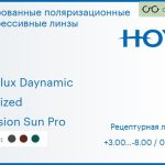 Тонированная поляризационная прогрессивная линза для очков Hoya Hoyalux Daynamic 1.5 Polarized Hi-Vision Sun Pro, Sph 3.00 — -8.00, Cyl 0.00 — 3.00