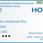 Тонированная поляризационная прогрессивная линза для очков Hoya Hoyalux Amplitude Plus 1.67 Polarized HVLL UVC, Sph 9.00 — -14.00, Cyl 0.00 — 6.00