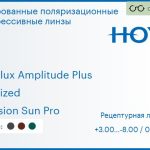 Тонированная поляризационная прогрессивная линза для очков Hoya Hoyalux Amplitude Plus 1.5 Polarized Hi-Vision Sun Pro, Sph 3.00 — -8.00, Cyl 0.00 — 6.00