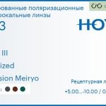 Тонированная поляризационная линза для очков с поддержкой аккомодации Hoya Sync III 1.53 Polarized Hi-Vision Meiryo, рецептурная, Sph 5.00 — -10.00, Cyl 0.00 — 6.00