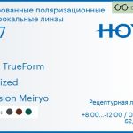 Тонированная поляризационная линза для очков Hoya Hilux TrueForm 1.67 Polarized Hi-Vision Meiryo, рецептурная, Sph 8.00 — -12.00, Cyl 0.00 — 6.00